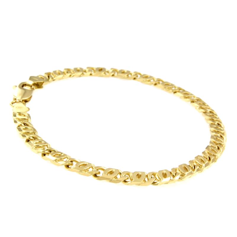 BRACCIALE ORO GIALLO 750/1000 MAGLIA GRUMETTA DOPPIA - CM. 20 - 