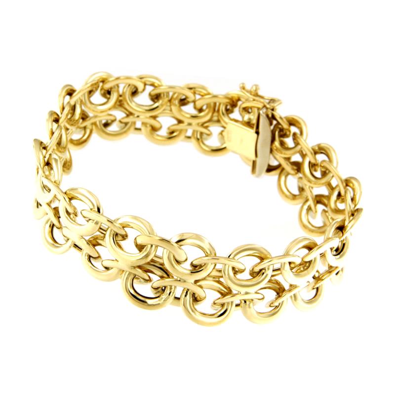 BRACCIALE ORO GIALLO 750/1000 MAGLIA DOPPIA ROLÒ- CM 20 - 