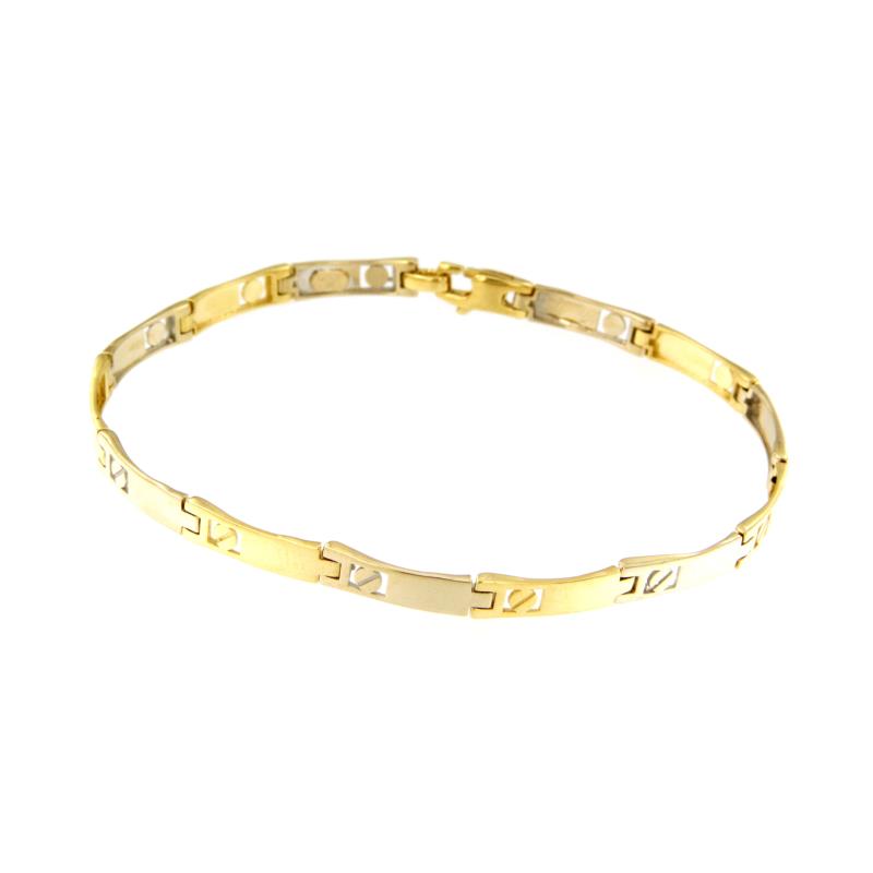 BRACCIALE DUE ORI 750/1000 MAGLIA A SEGMRNTI - CM 20.5 - 