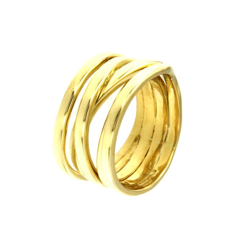 ANELLO ORO GIALLO 750/1000 FASCIONE MULTIFILO MISURA 14.5 - 