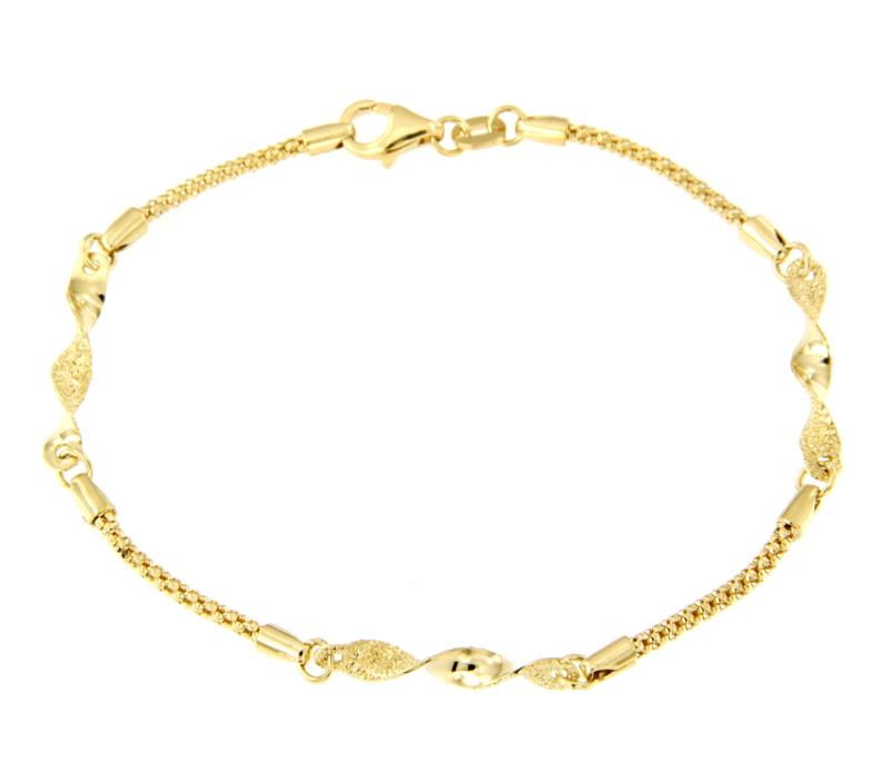 BRACCIALE ORO GIALLO 750/1000 MAGLIA MISTA - CM 18 - 