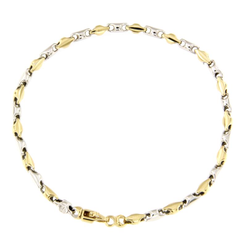 BRACCIALE DUE ORI 750/1000 MAGLIA 1+1 - CM 21 - 