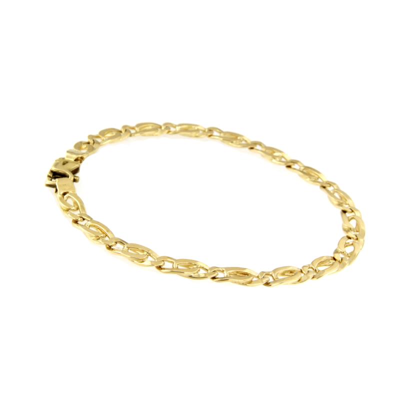 BRACCIALE ORO GIALLO 750/1000 MAGLIA GRUMETTA DOPPIA - CM. 20.5 - 