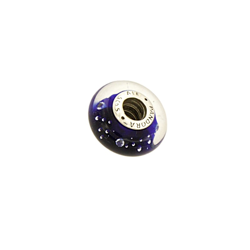 PANDORA - CHARM - ARGENTO 925/1000 - MOD. VETRO DI MURANO BLU - PANDORA