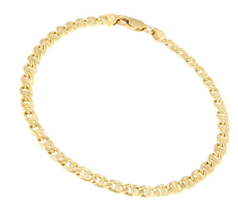 BRACCIALE ORO GIALLO 750/1000 MAGLIA GRUMETTA CON TRAVERSINO - CM. 20.5 - 