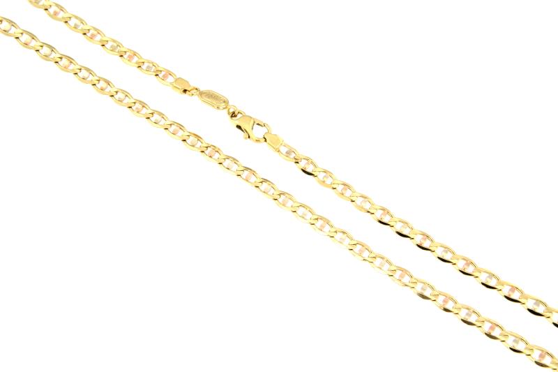 CATENA TRE ORI 750/1000 MAGLIA GRUMETTA CON TRAVERSINO - 