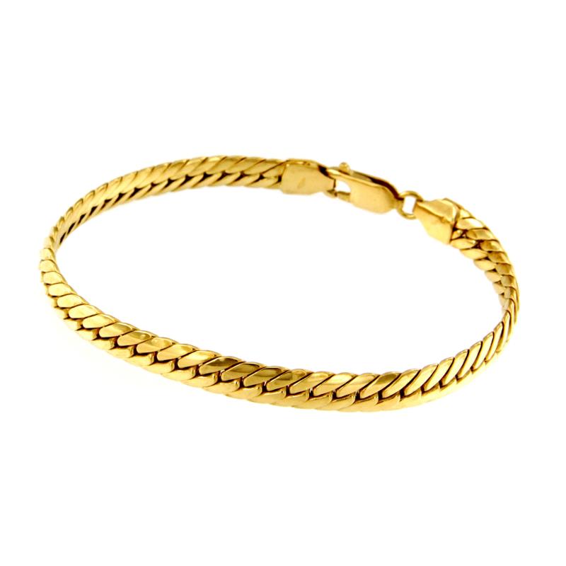 BRACCIALE ORO GIALLO 750/1000 MAGLIA GRUMETTA PIATTA - CM 19.5 - 