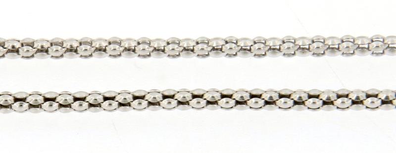 COLLANA IN ORO BIANCO 750\1000  MAGLIA COBRA LUNGHEZZA 40 CM - 
