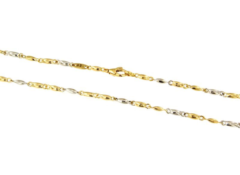 CATENA DUE ORI 750/1000 MAGLIA TIPO SEGMENTI - CM 50  - 