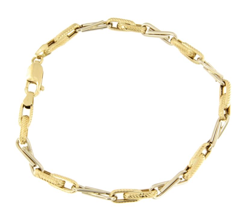 BRACCIALE DUE ORI 750/1000 MAGLIA 1+1 - CM. 20.5 - 