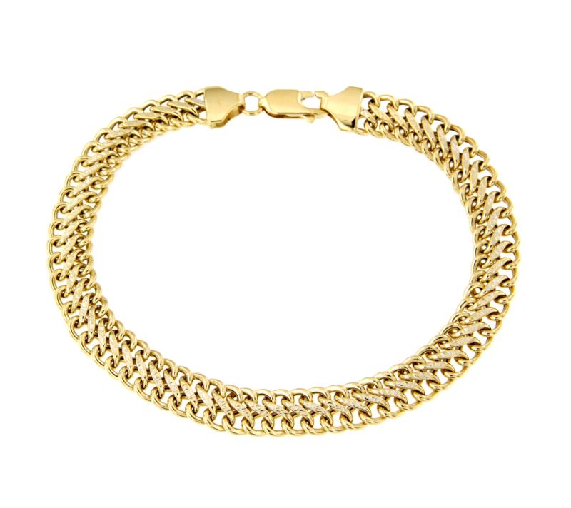 BRACCIALE DUE ORI 750/1000 MAGLIA TIPO GRUMETTA - CM 19 - 