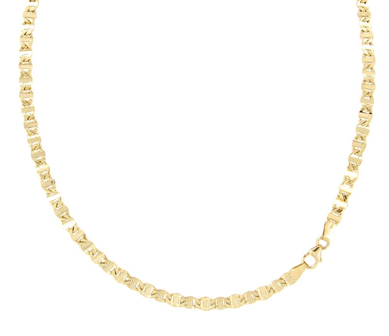 CATENA ORO GIALLO 750/1000 MAGLIA GRUMETTA CON TRAVERSINO - CM. 50 - 