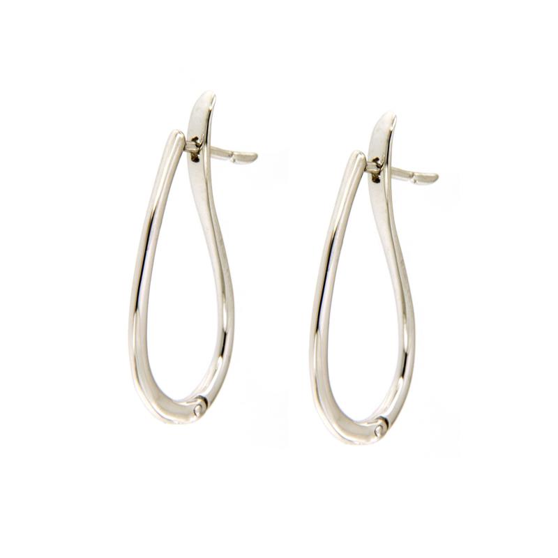 COPPIA ORECCHINI ORO BIANCO 750/1000 OVALI  - 