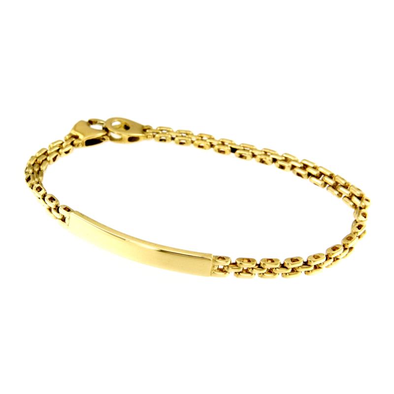 BRACCIALE ORO GIALLO 750/1000 MAGLIA TIPO SEGMENTI CON TARGHETTA - CM 20 - 