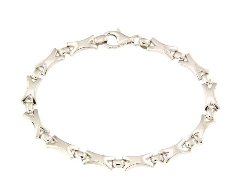 BRACCIALE ORO BIANCO 750/1000 A SEGMENTI - CM. 18.5 - 