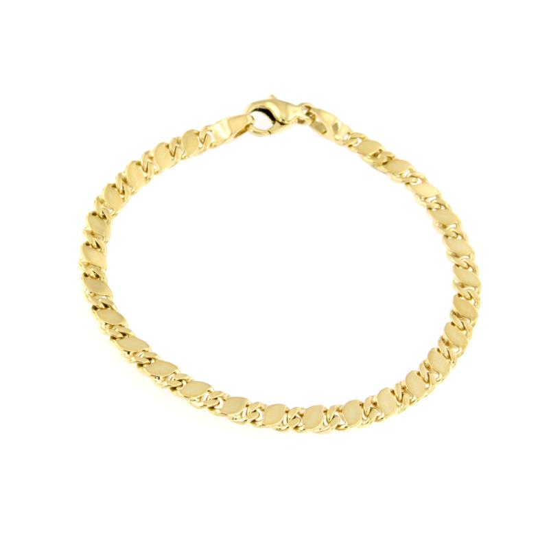 BRACCIALE ORO GIALLO 750/1000 MAGLIA GRUMETTA DOPPIA PIENA - CM. 20.5 - 