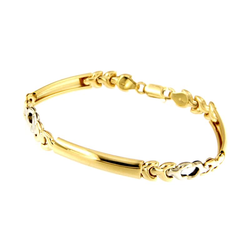 BRACCIALE DUE ORI 750/1000 A SEGMENTI - CM. 19 - 