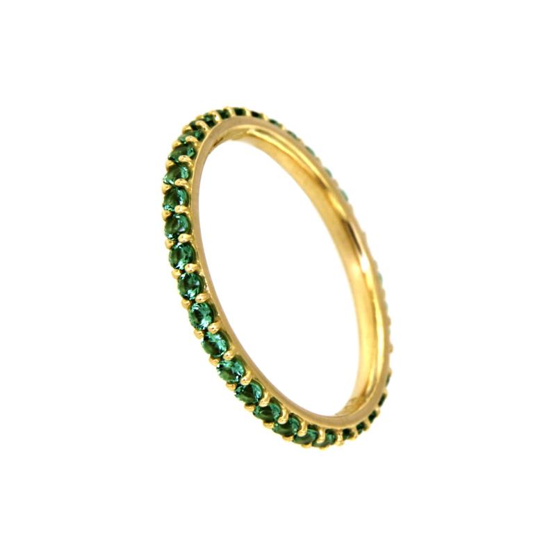 ETERNELLE ORO GIALLO 750/1000 CON ZIRCONI COLORATI - MIS. 10 (NO MESSA A MISURA) - 