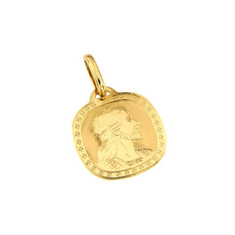 MEDAGLIETTA RELIGIOSA ORO GIALLO 750/1000 VOLTO DI CRISTO - 