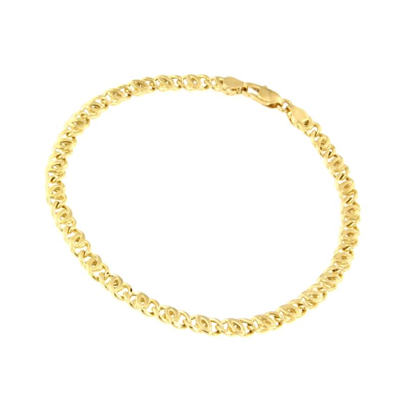 BRACCIALE ORO GIALLO 750/1000 MAGLIA GRUMETTA DOPPIA - CM. 21  - 