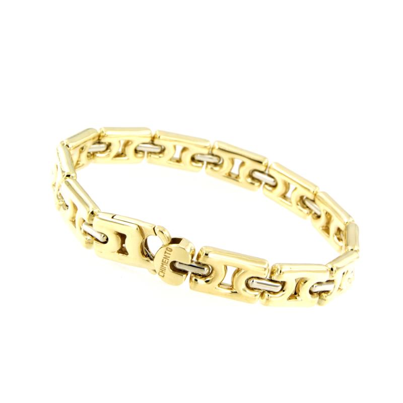 BRACCIALE DUE ORI 750/1000 A SEGMENTI - CM. 20 - 