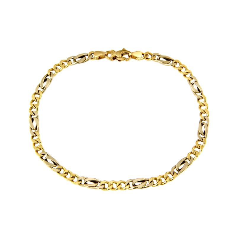 BRACCIALE DUE ORI 750/1000 MAGLIA 3+1 - CM 19.5 - 