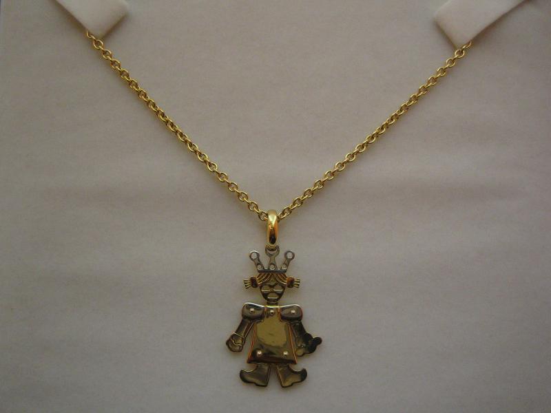 CATENA 2 ORI 750/10000 CON CIONDOLO REGINA "POMELLATO" - 